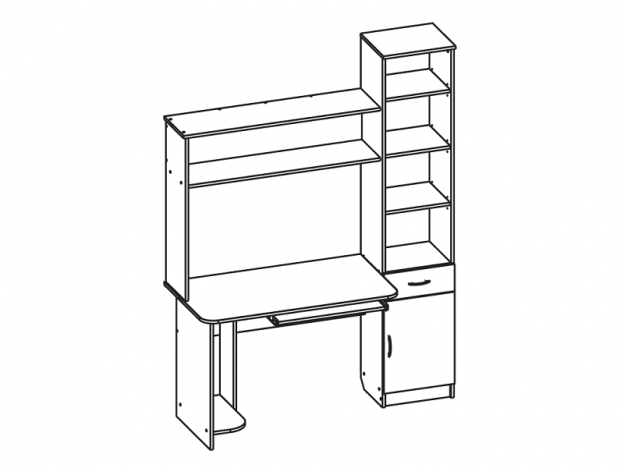 Компьютерный стол Интел-2 Бодега темный-Бодега светлый