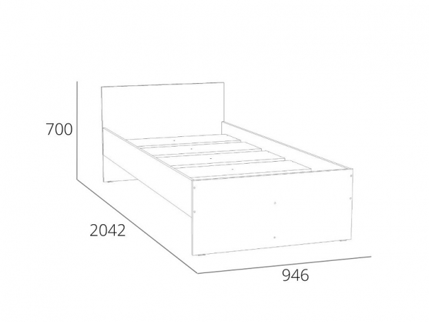 Кровать 900 НМ 011.53-01 Симпл Белый