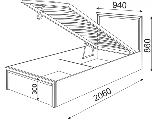 Кровать с подъемным механизмом Остин М22