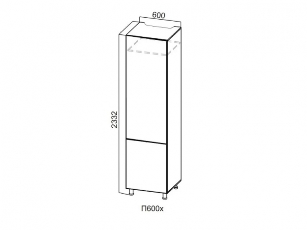Пенал 600 под холодильник П600х-2332 Прованс 600х2332х566 мм