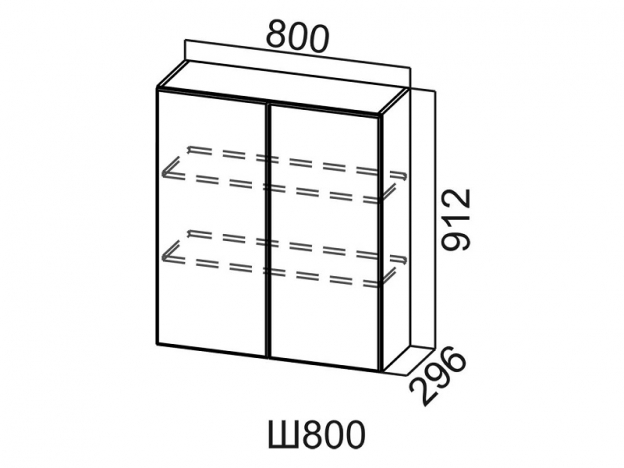 Шкаф навесной 800 Ш800 Вектор 800х912х296