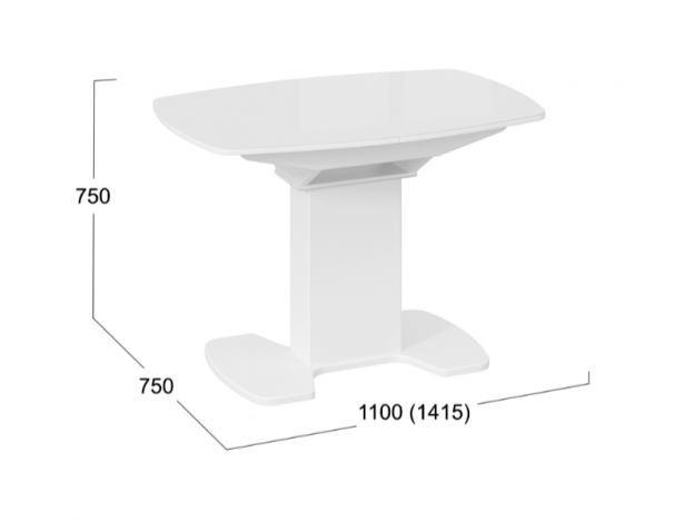 Стол обеденный Портофино стекло белое