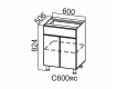 Стол-рабочий с ящиком и створками С600яс Модус СВ 600х824х506